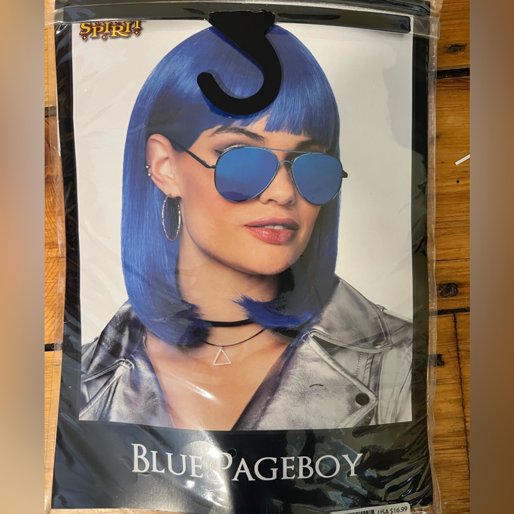 Blue wig